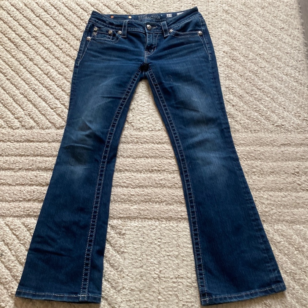 Miss Me Size 27 Bootleg Blue Jeans